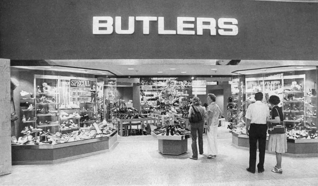 Vintage view of the Butlers store in 1982