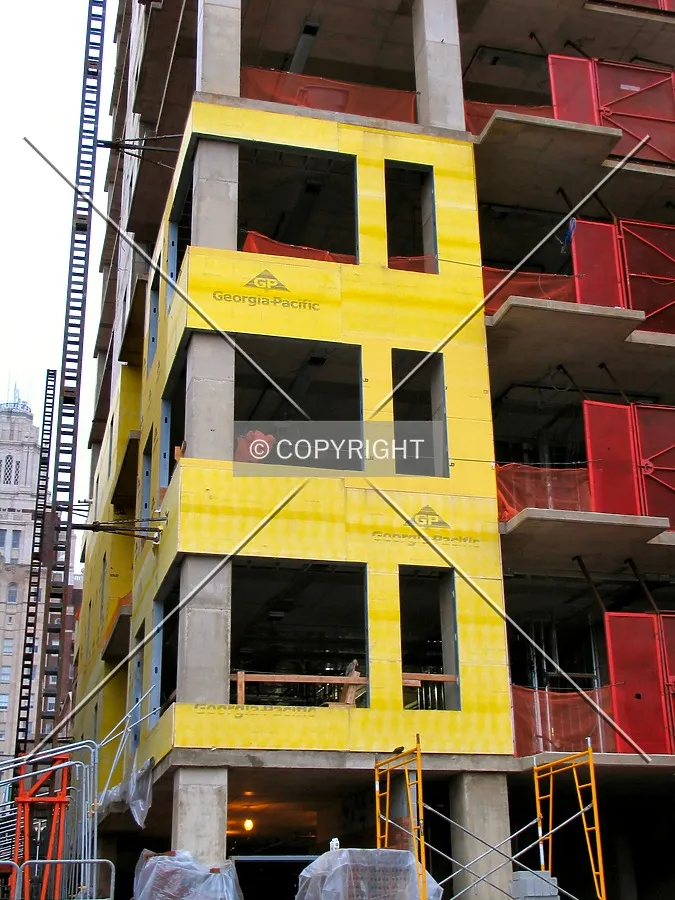 Detail of preliminary installation of the walls