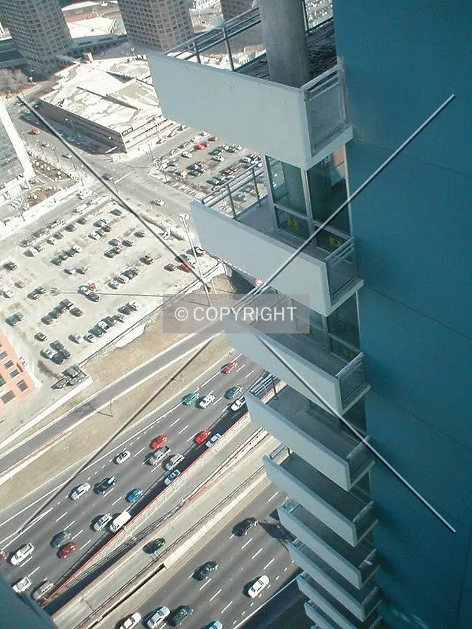 View of balconies from the "sky bridge"