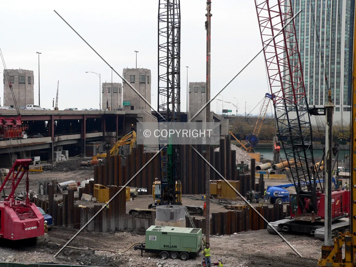 View of the site from the 3rd floor of the River East Art Center