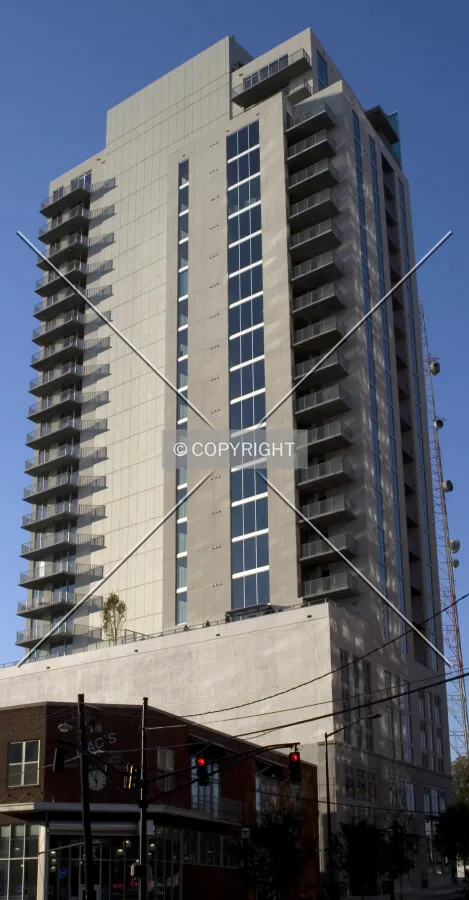 Looking northwest at the back of the building