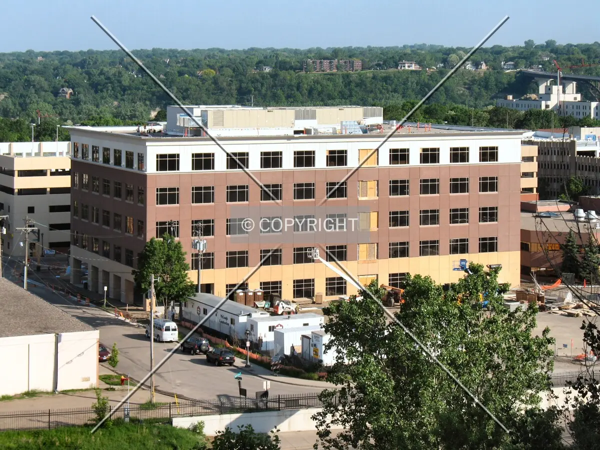 Nearing completion, from the side of Ramsey Hill