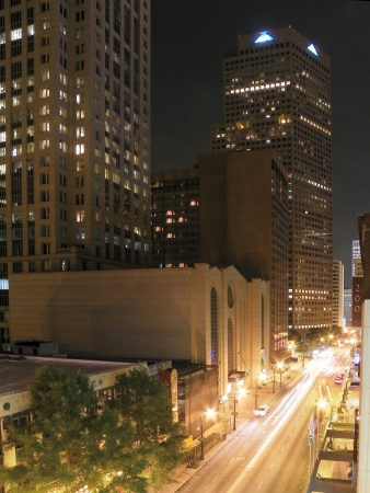 Downtown Atlanta night scene.
