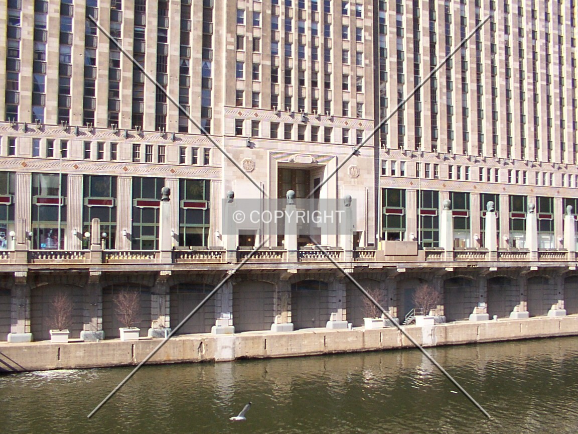 Base of the building along the river