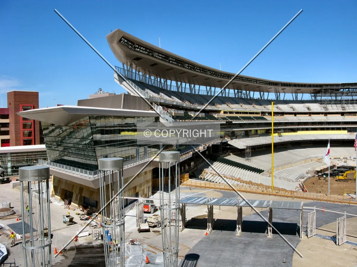 View into the stadium with the right field seats
