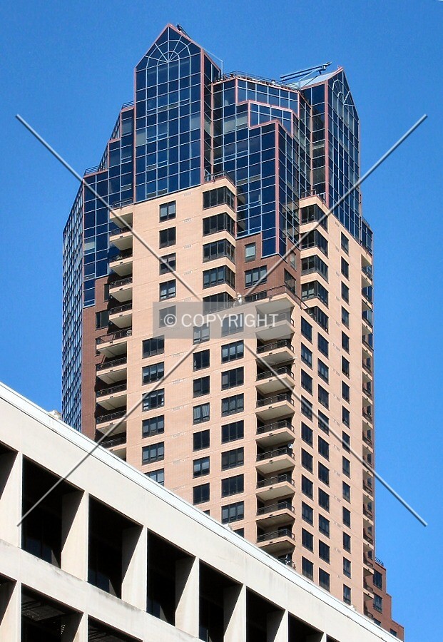 Top floors rising above 375 Jackson