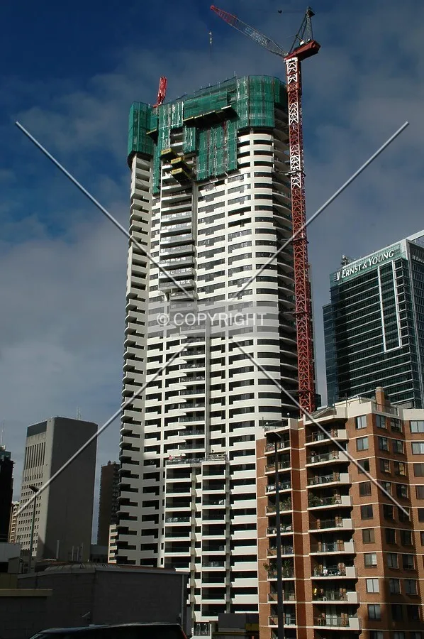 Elevated view of the north facade