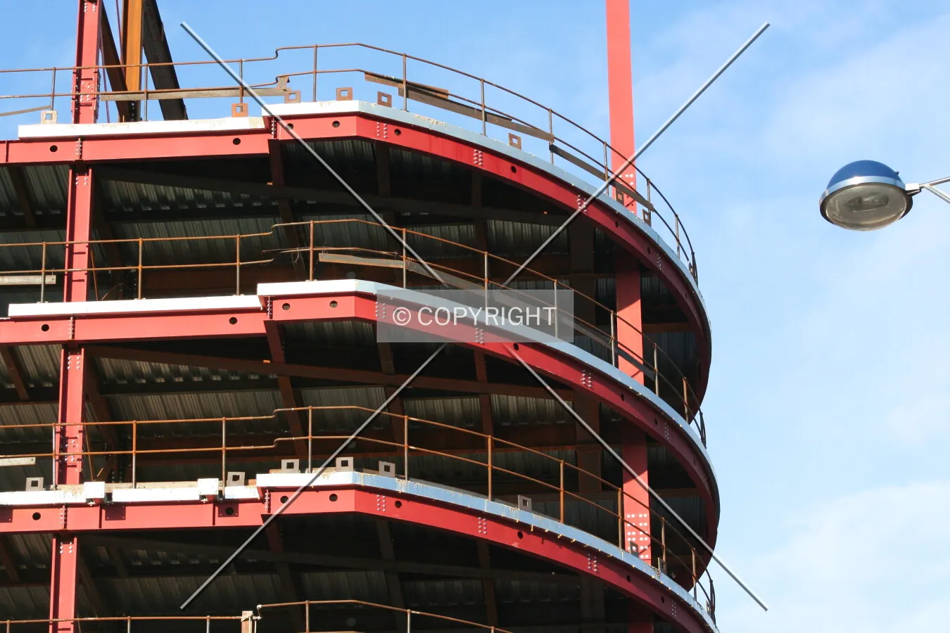 Looking up at the upper floors