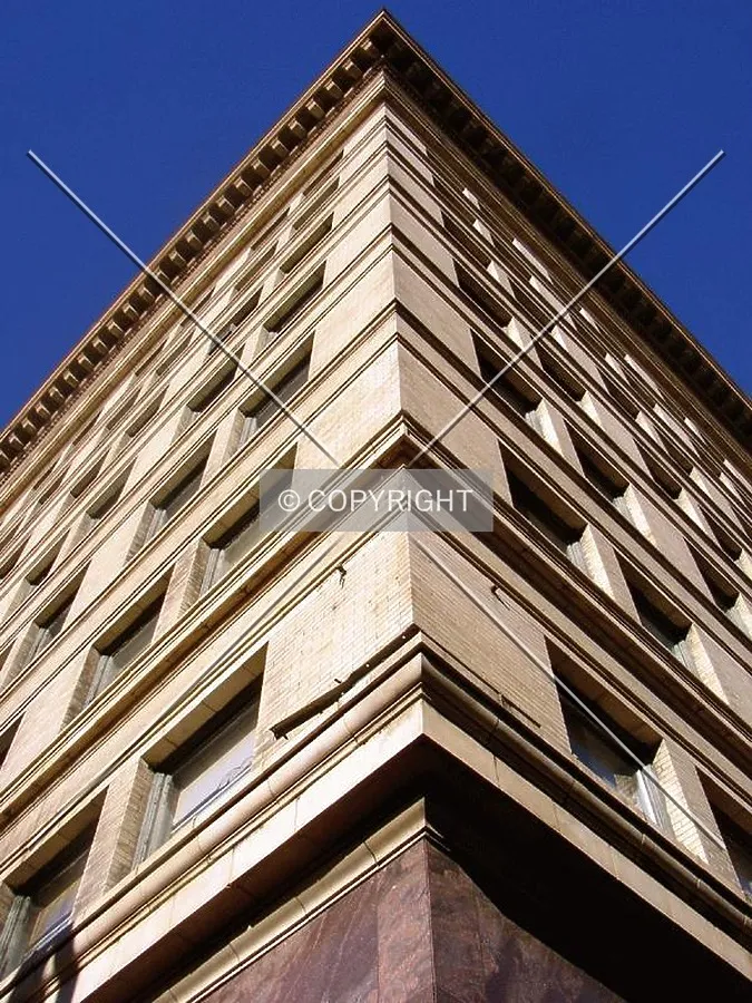 Looking up the southwest corner