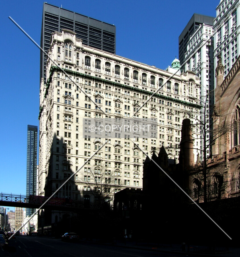 View from the southwest along Trinity Place
