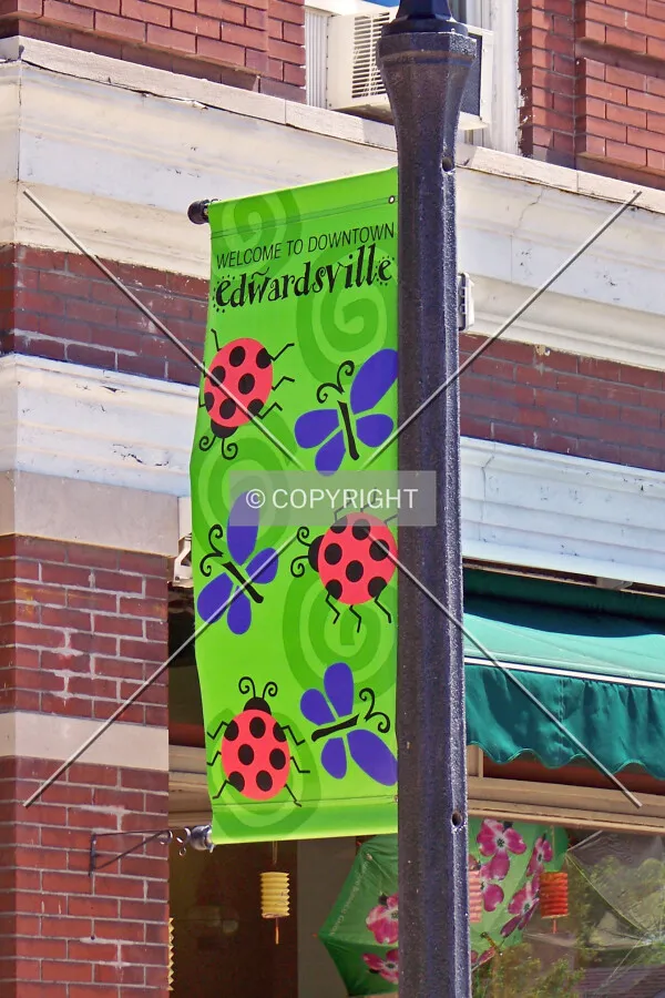 Flag in downtown Edwardsville