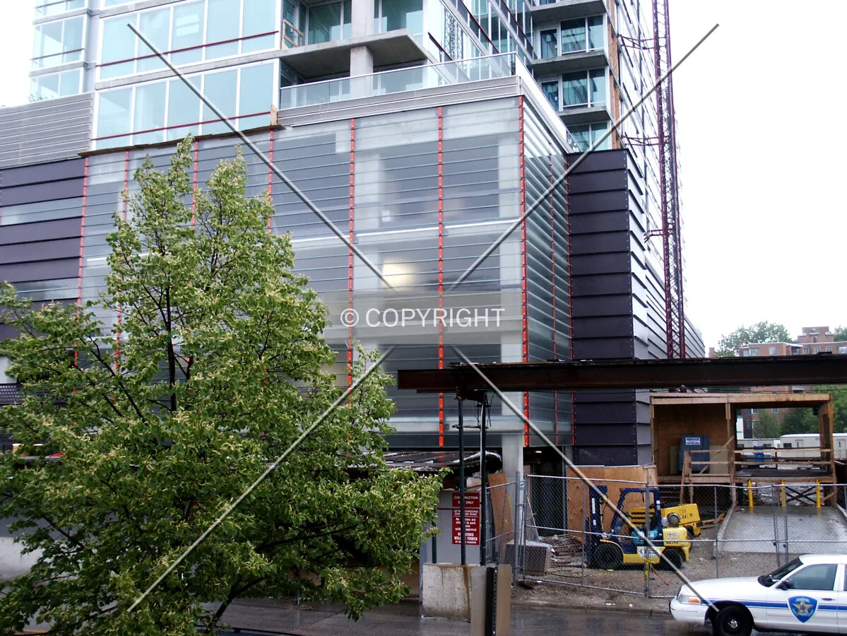 South base from across Clark Street
