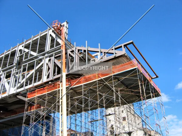 Looking up at the cantilever