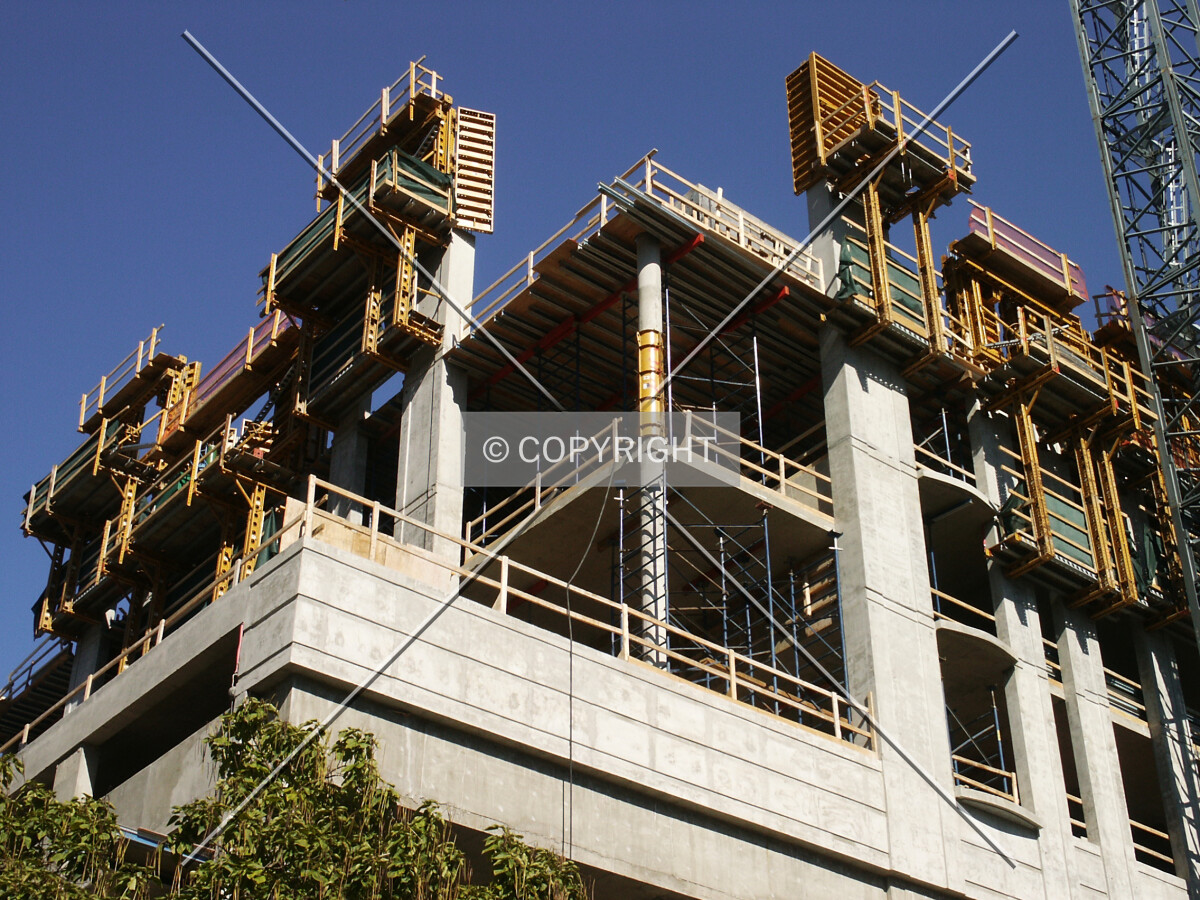 Looking up the southwest corner