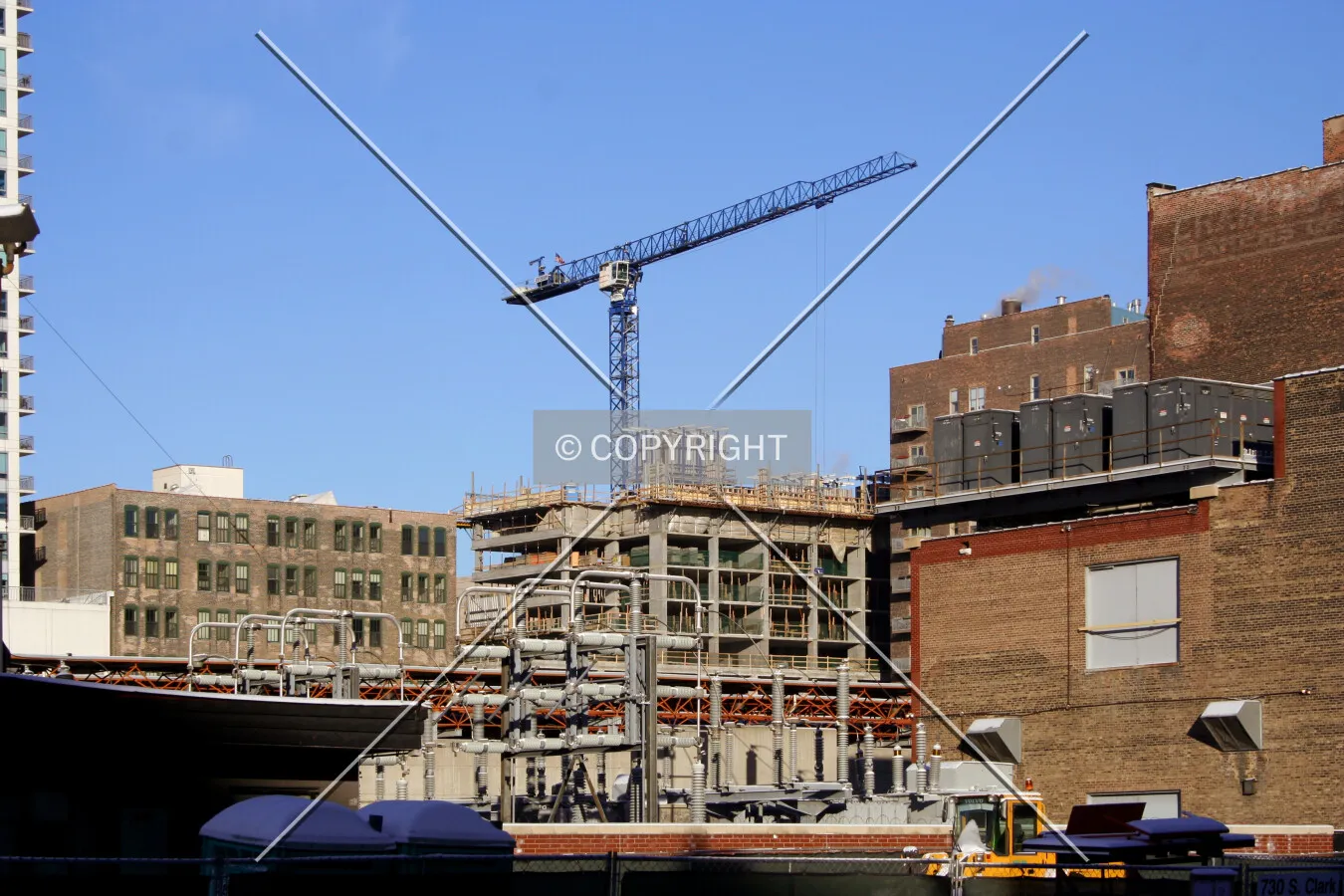 Looking northwest over the Burnham Pointe construction site
