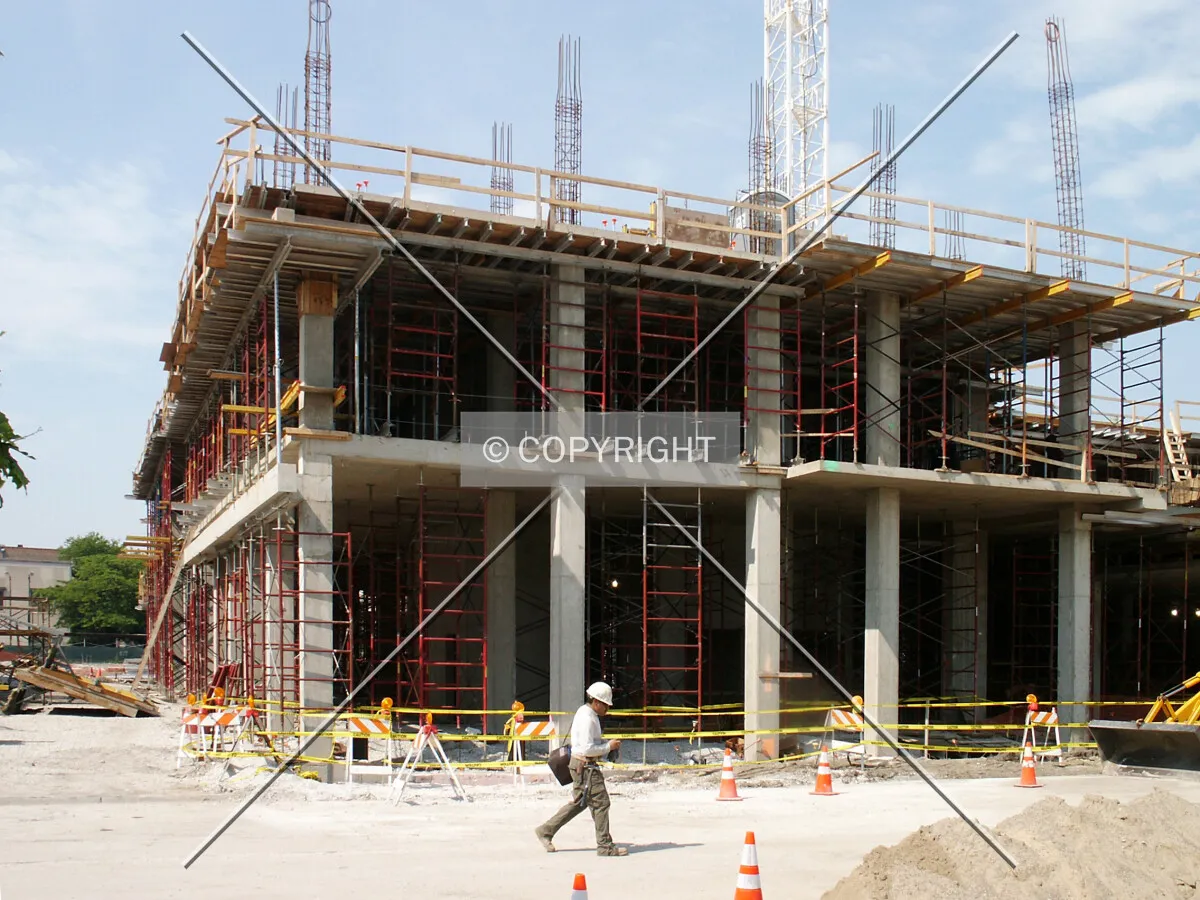 Two stories up, with rebar in place for third-floor columns
