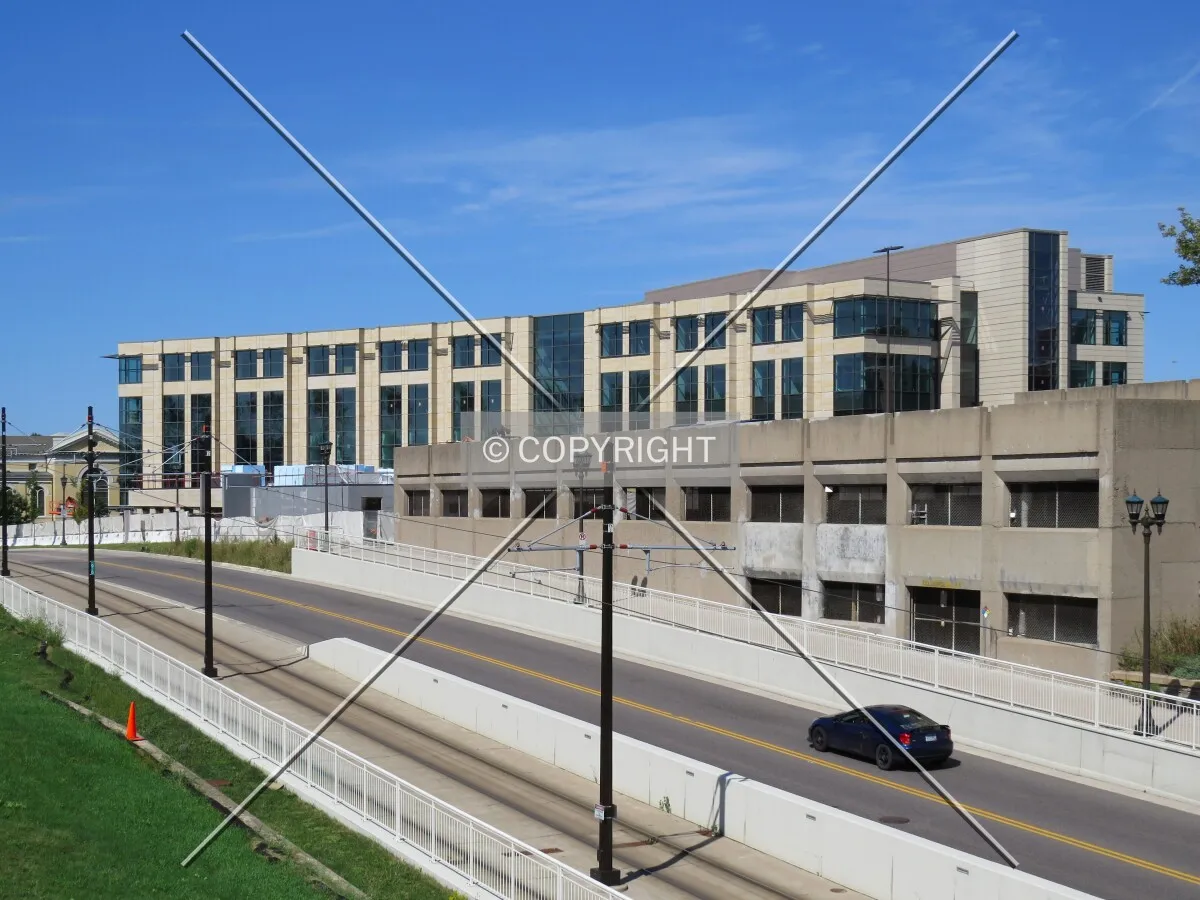View to the northwest from the Cedar Street bridge over University Avenue