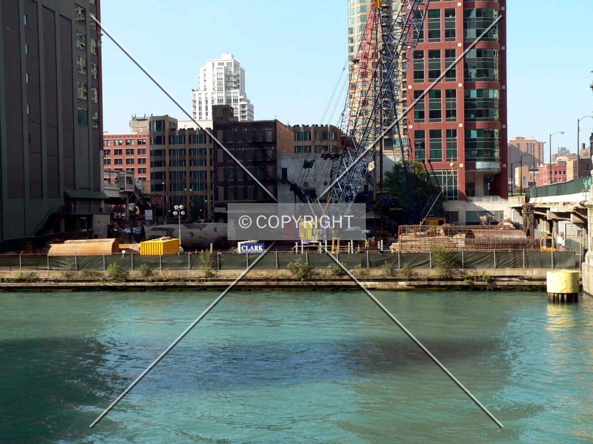 View to the north across the Chicago River