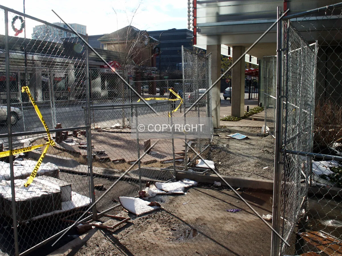 Fences by the southeast entrance
