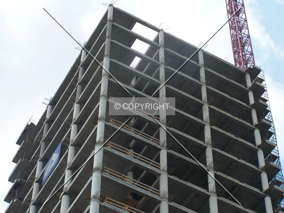 Corner view of the top floors