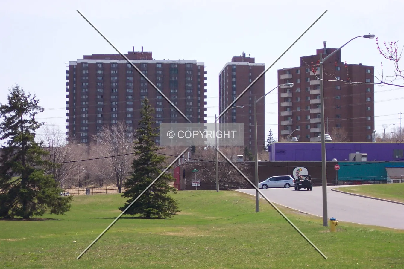 View facing south from Gladwin Crescent