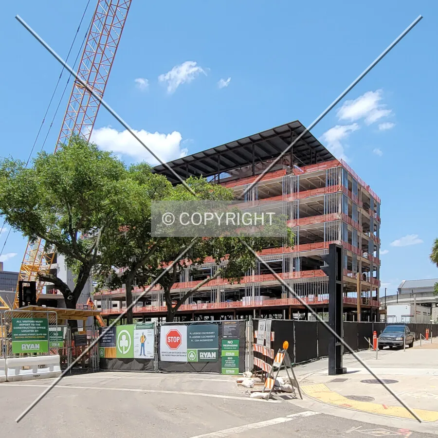 From the northeast during construction; May 28, 2021