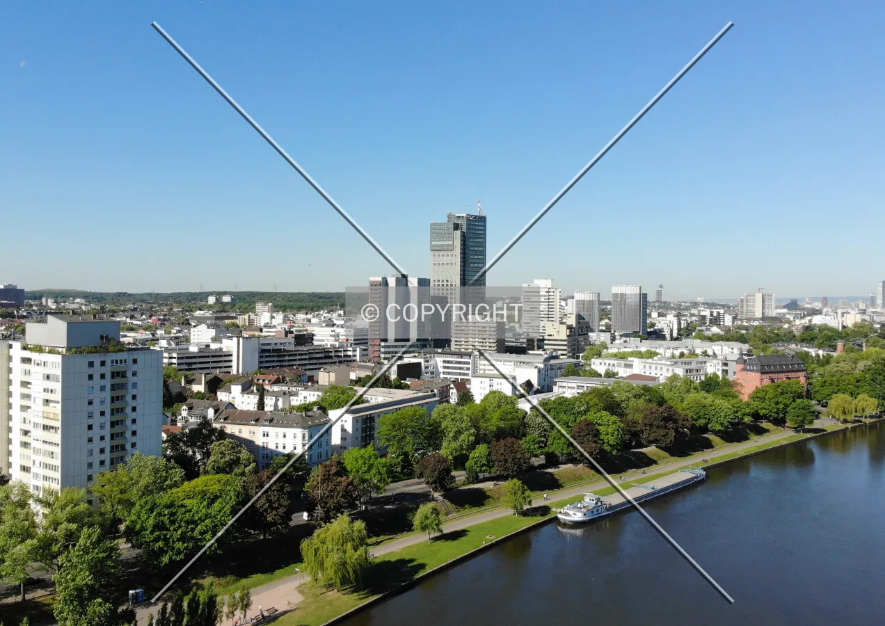 City Tower rising over Offenbach Downtown - Offenbach city centre