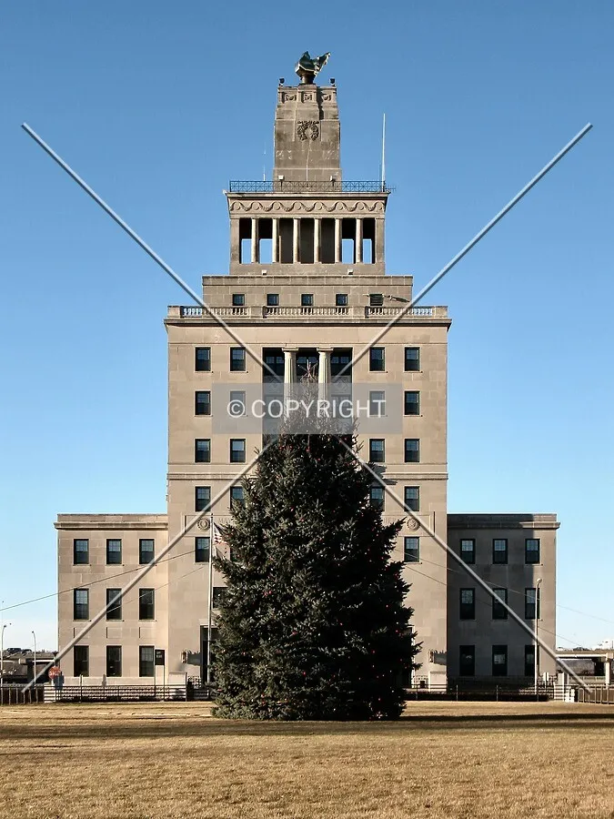 Full front elevation from the center of Municipal Island