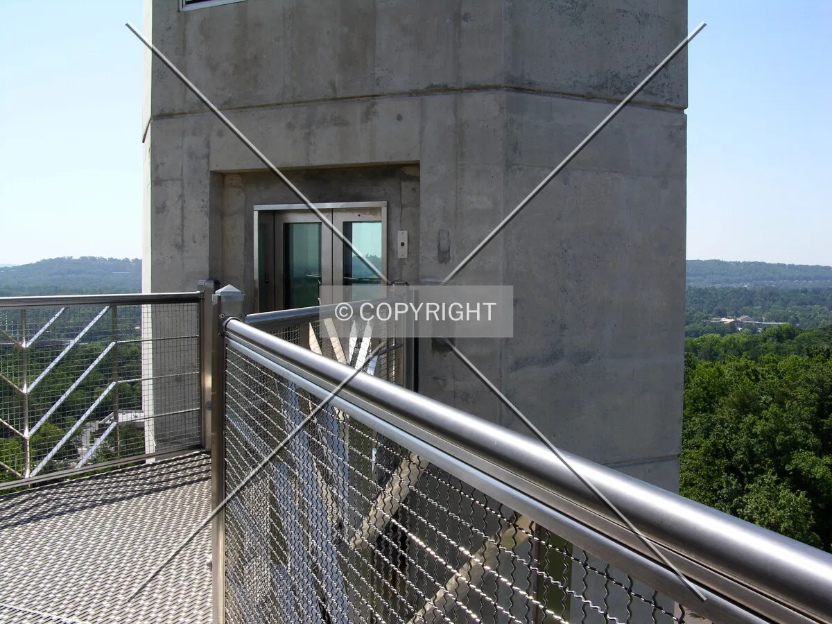 Elevator atop the observation deck