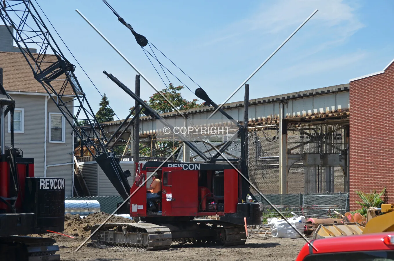 Cab of caisson drilling crane; July 15, 2015.