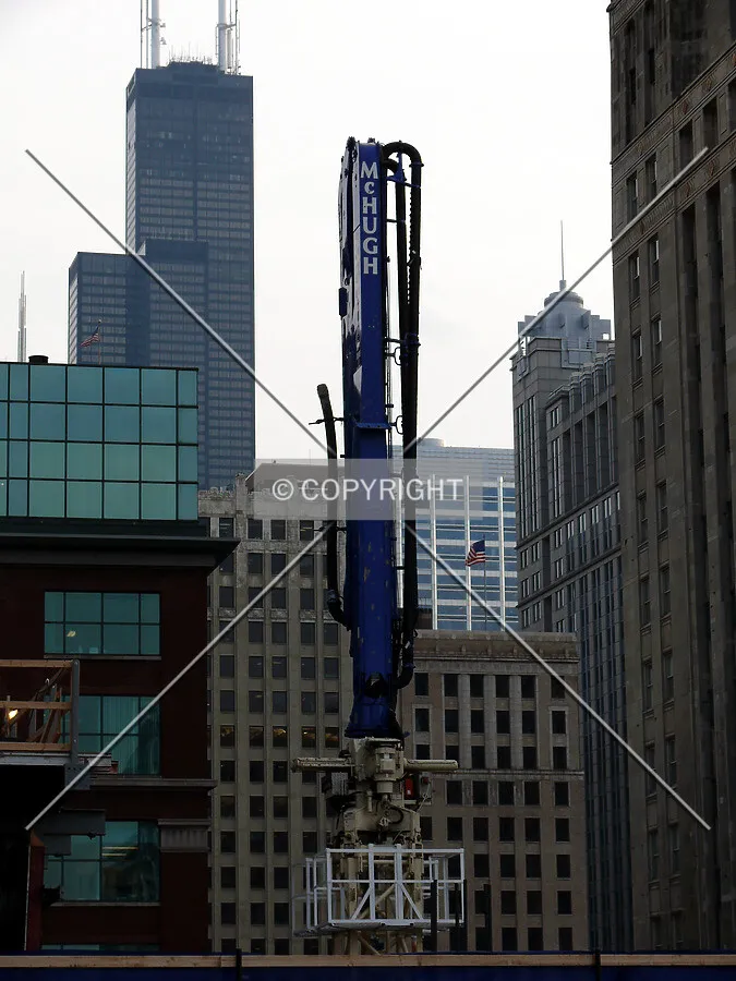 Concrete pump sitting on the core