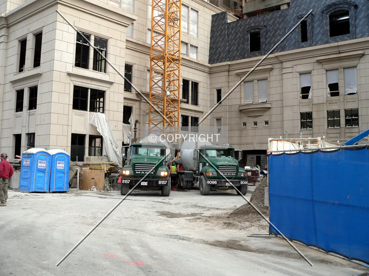 View to the southeast into the motor court area
