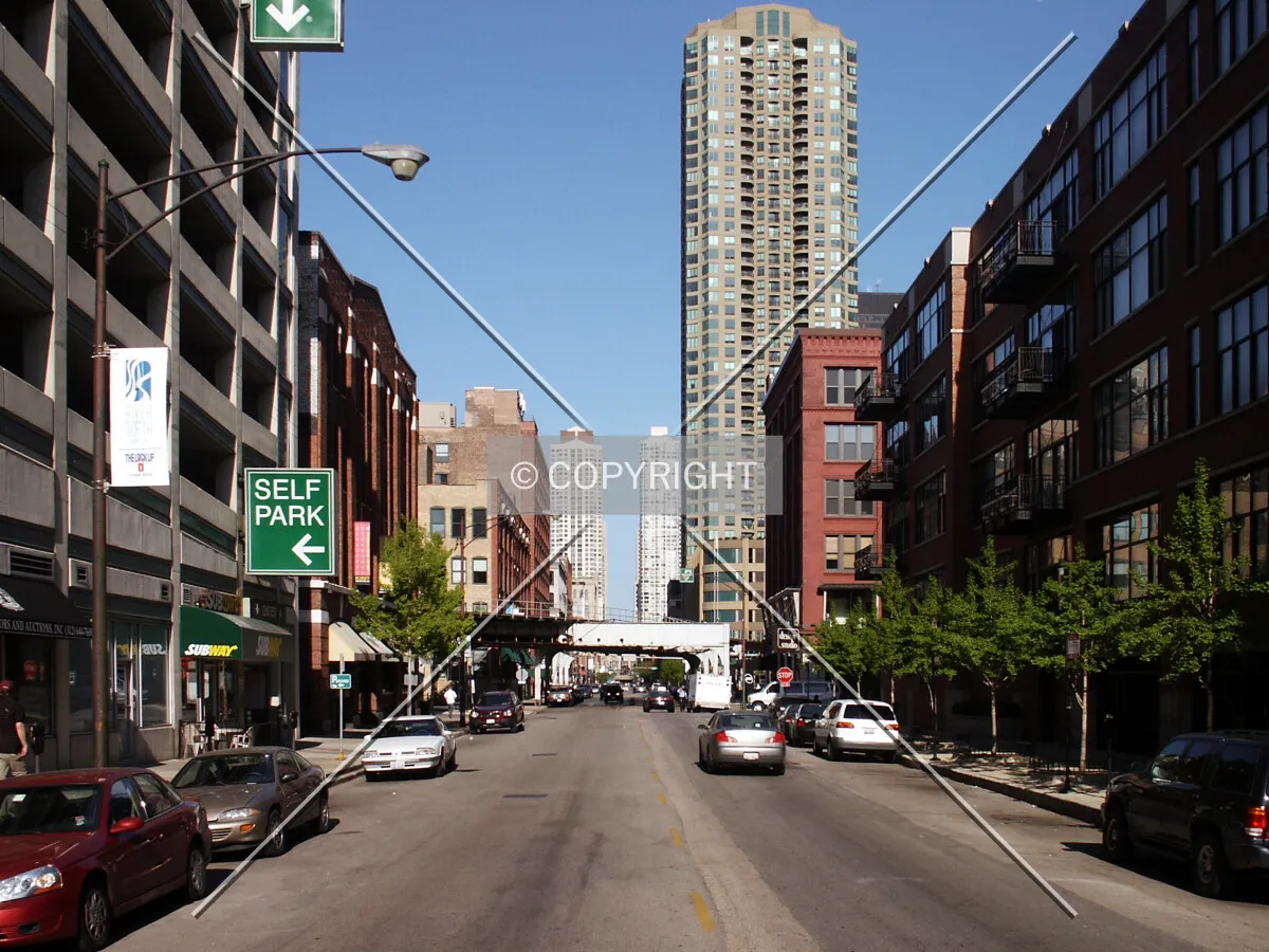 Looking east from Orleans Street
