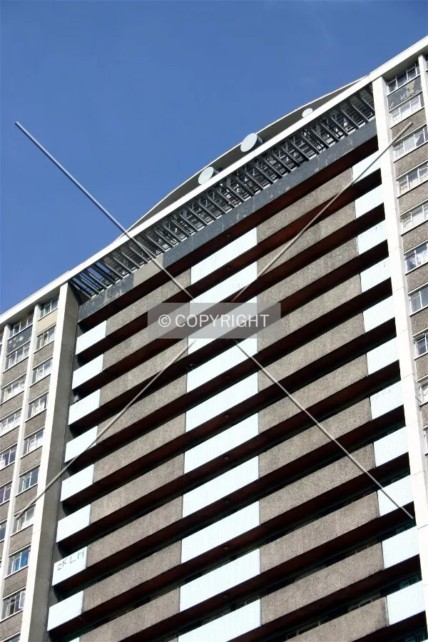 Looking up from Skinner Street