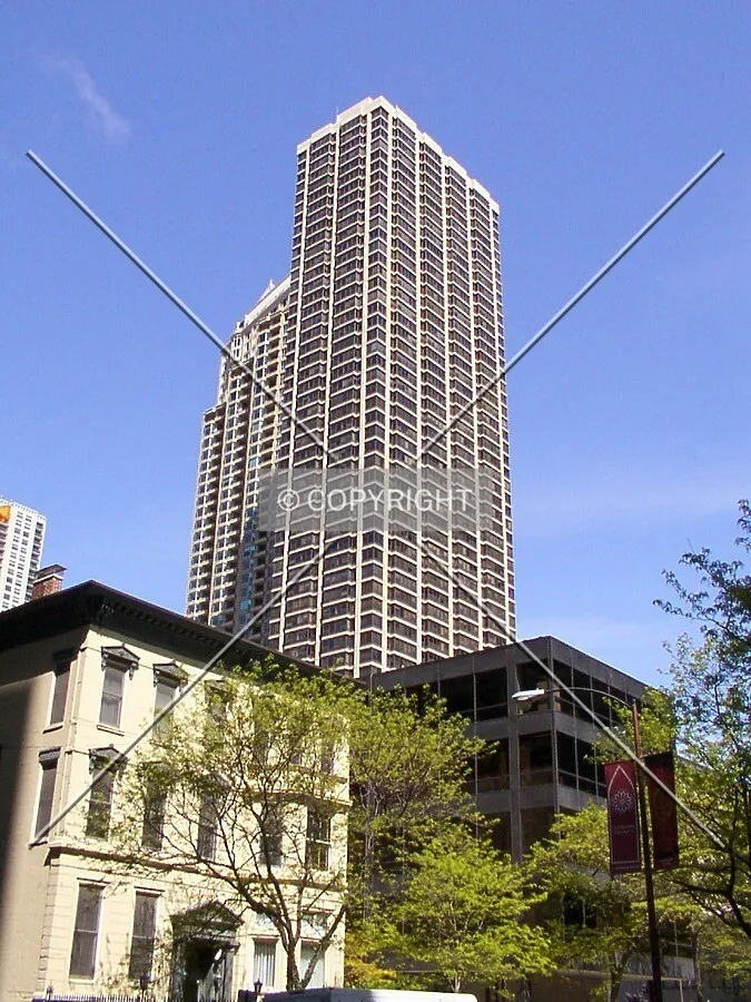View from Rush Street looking northwest