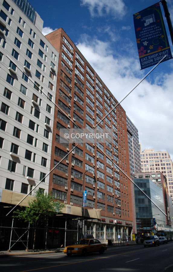 Viewed along 14th Street from the east