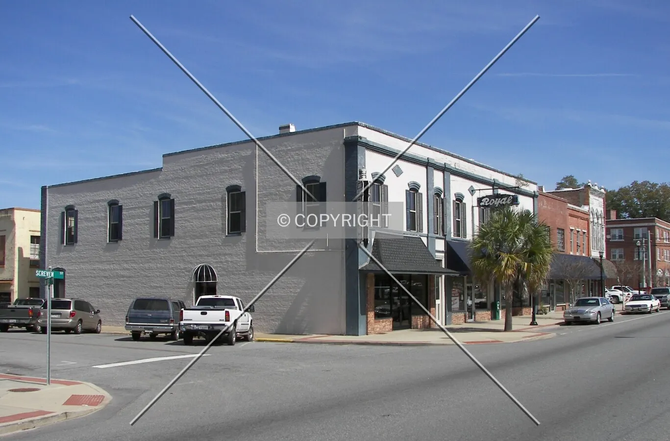 View from the west on Screven Street