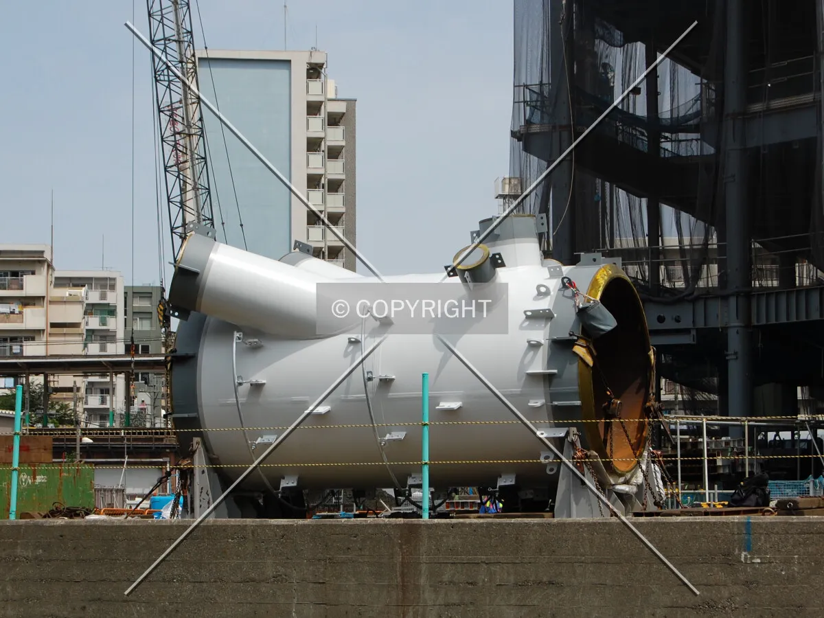 Steel section awaits unloading