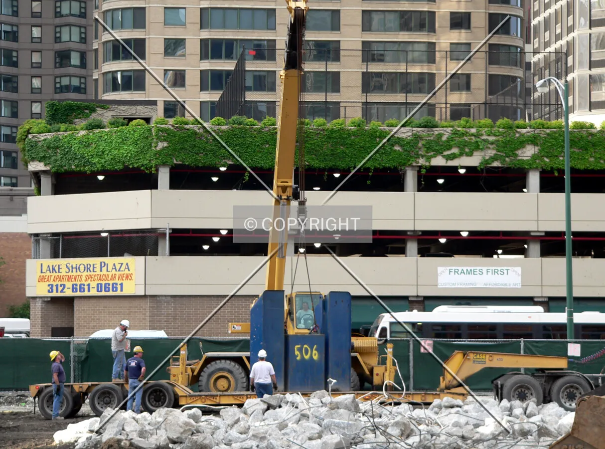 Unloading weights for the caisson crane