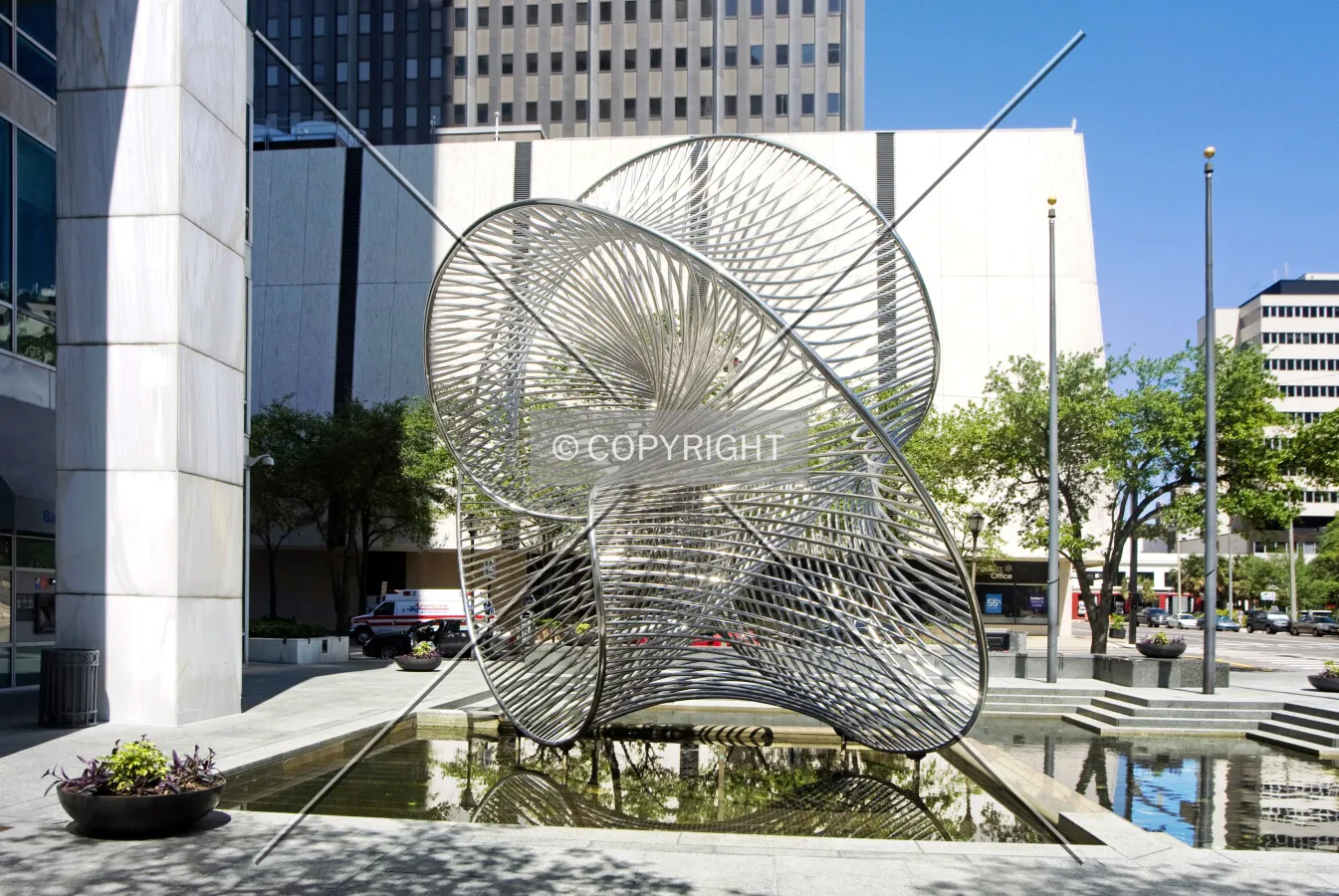 Bank of America Plaza, Charles O. Perry 'Solstice' 1985, Pipe Art Sculpture, Tampa, Florida, U.S.A.