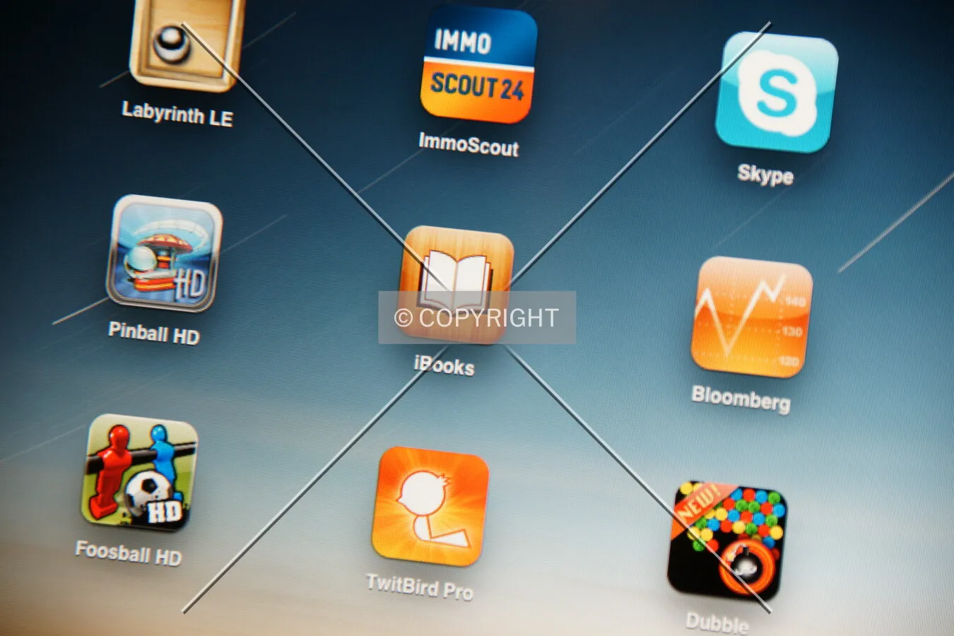 Icons on an iPad screen