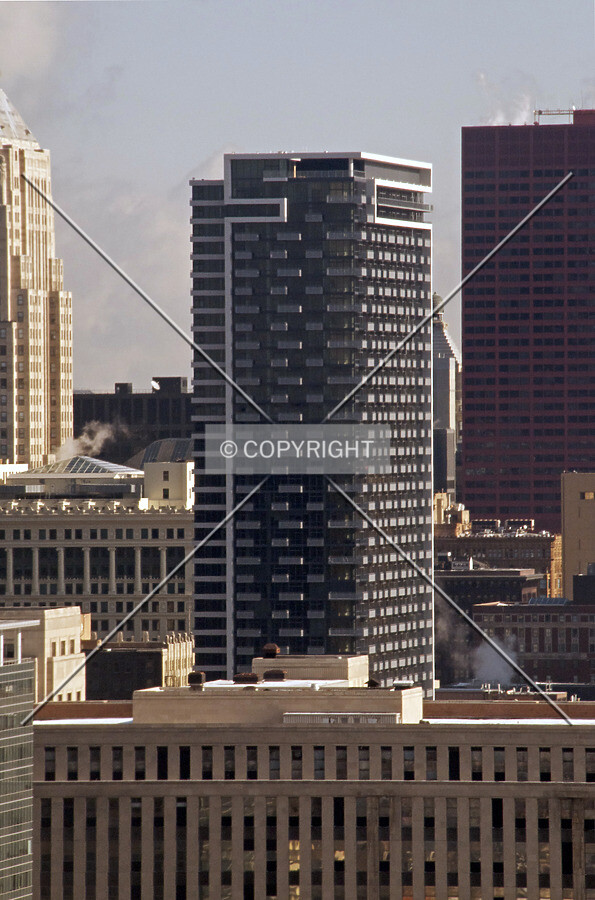 Looking east from the 28th floor of University Hall