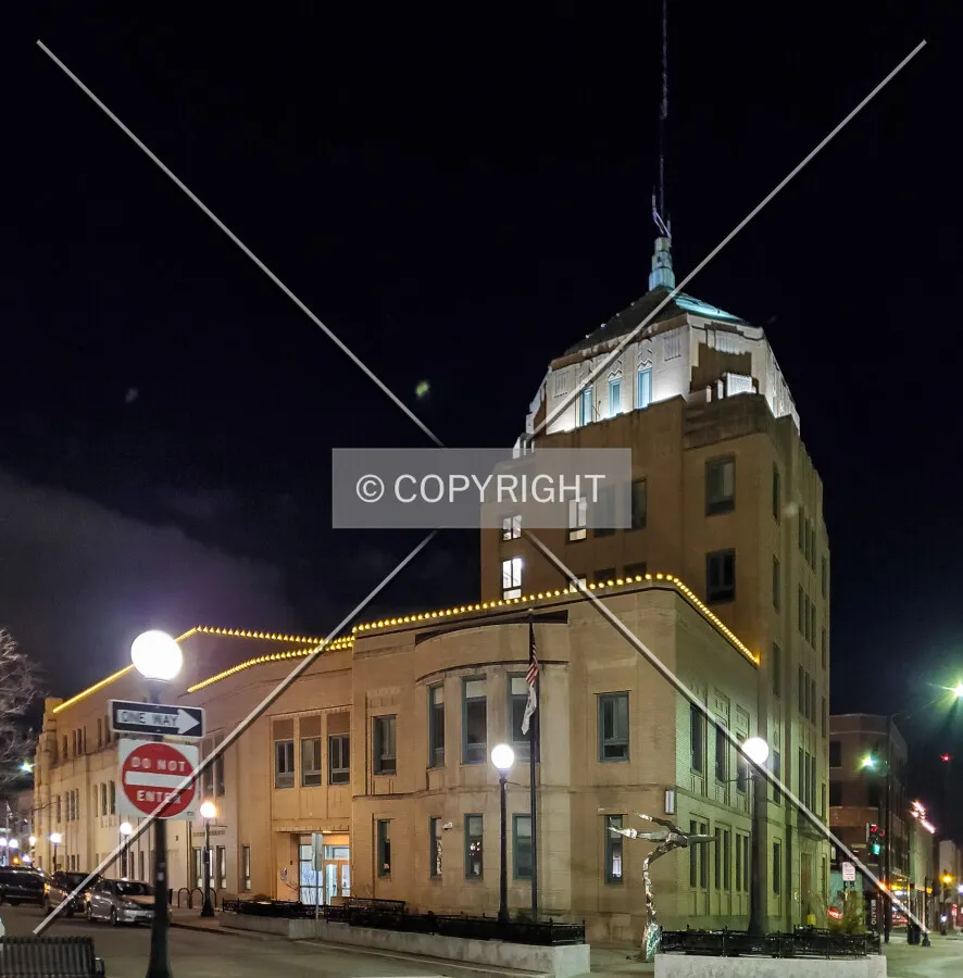 Northwest view at night; February 28, 2020