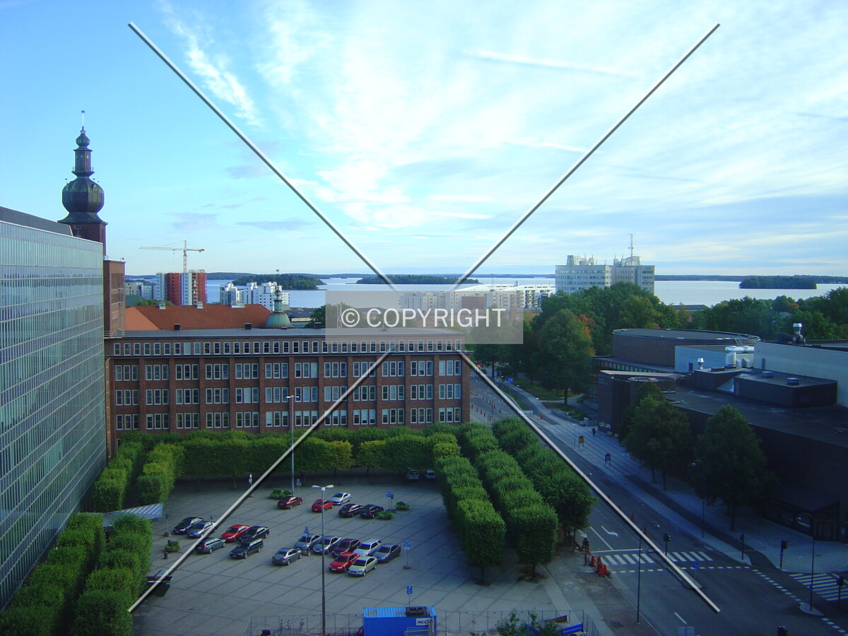 View from the 9th floor with Lake Mälaren in the background