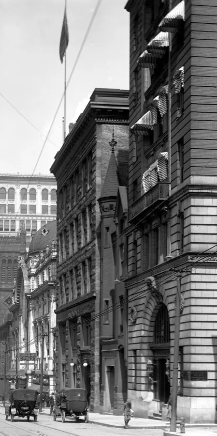 Vintage view from the southeast along 6th Avenue with the Philadelphia Company Building to the far right