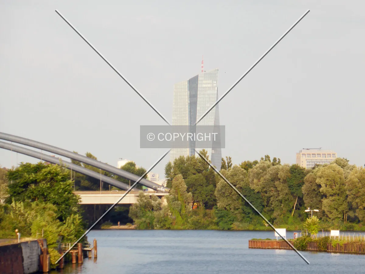 As seen from the neighboring city of Offenbach (Hafen area)