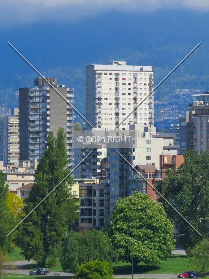 Distant view to the northwest from the Burrard Street Bridge