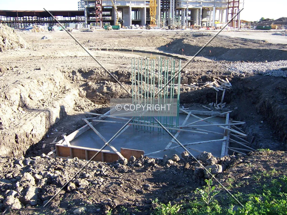Footing for a landscaping feature on the northern edge of the site