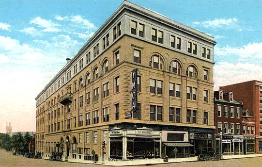 View from the southeast showing added top story