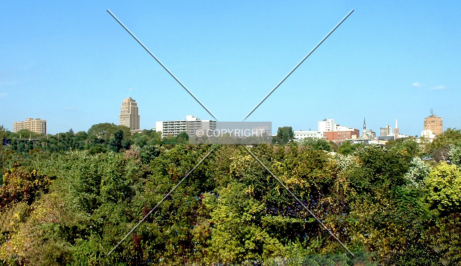 Downtown from the southeast